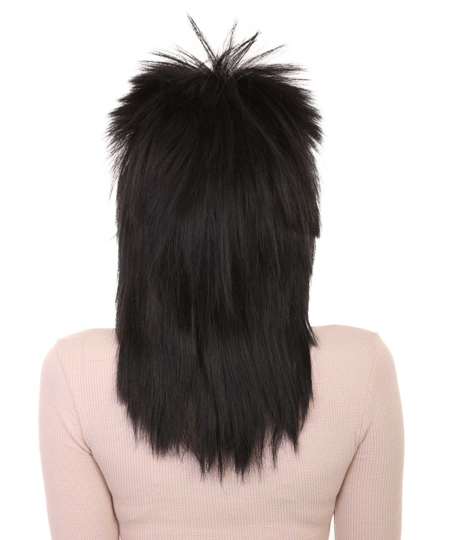 Wigs2you ハロウィン パーティー プレミアム H-1322 簡単に着用でき 快適なフィット感 80 年代女性ブラック ロッカー スタイルウィッグ