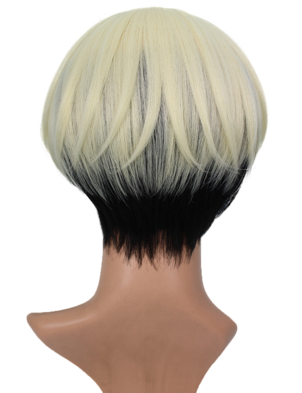 メンズファッション C-095 ショート C-プラチナブロンド/ブラック コスプレヒートスタイラブルウィッグ