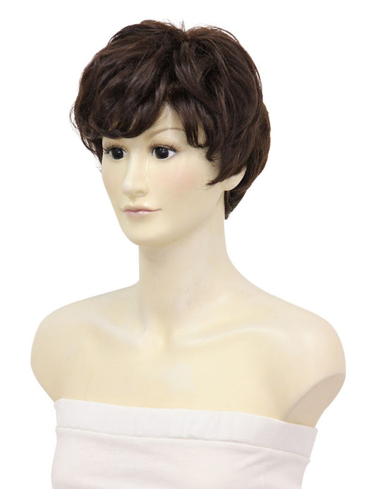 人毛ミックス | モノスキン半手植えの高品質ウィッグ | 医療用上品なショートスタイル | ウィッグネット付き HTBP-002