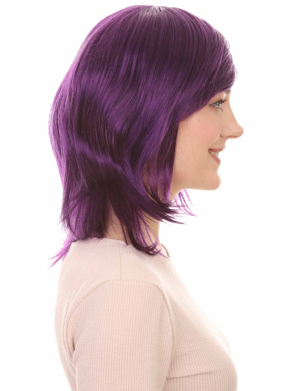 Wigs2you ハロウィン パーティー プレミアム H-1433 簡単に着用でき 快適なフィット感の女性ショート バイオレット ウィッグ