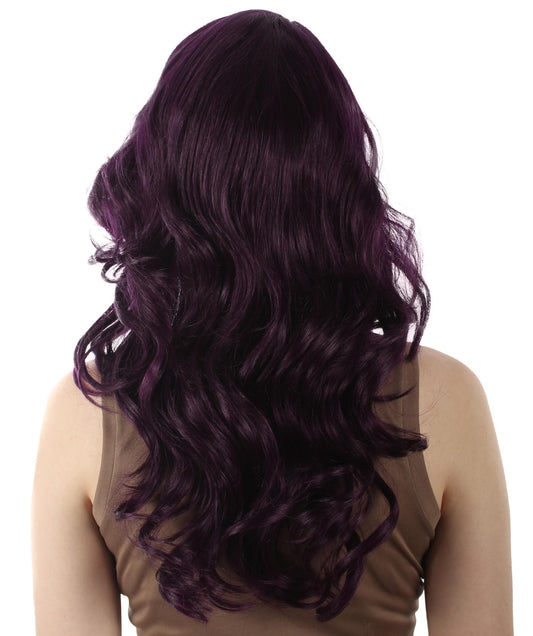 マーメイドフェアリーテールウィッグ ダークパープル H-5380_9 長いウェービー コスプレ ハロウィーン衣装 パーティーヘア 合成繊維