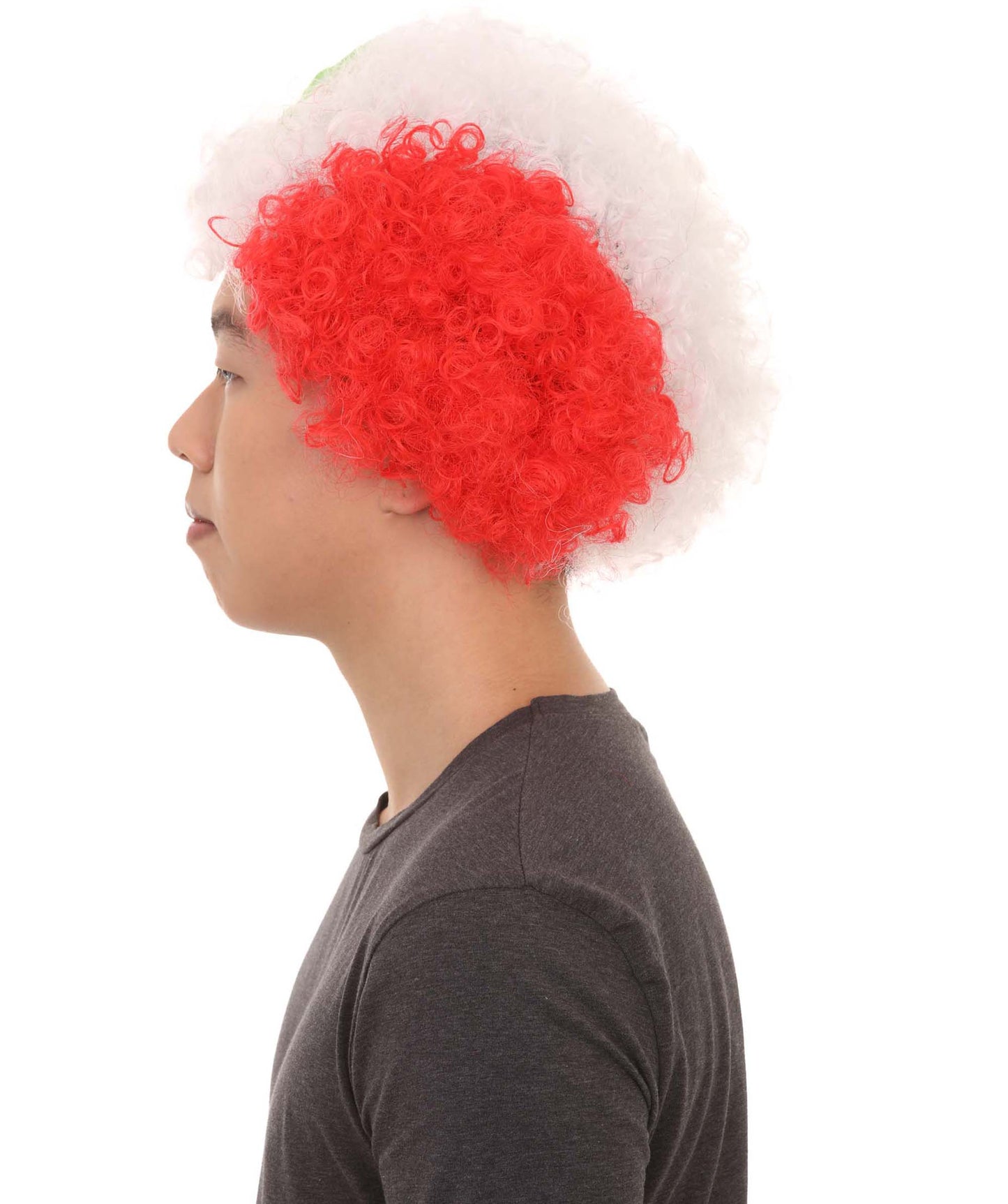Wigs2you H-3758 ペルー国旗スポーツアフロウィッグジャンボ赤白かつら
