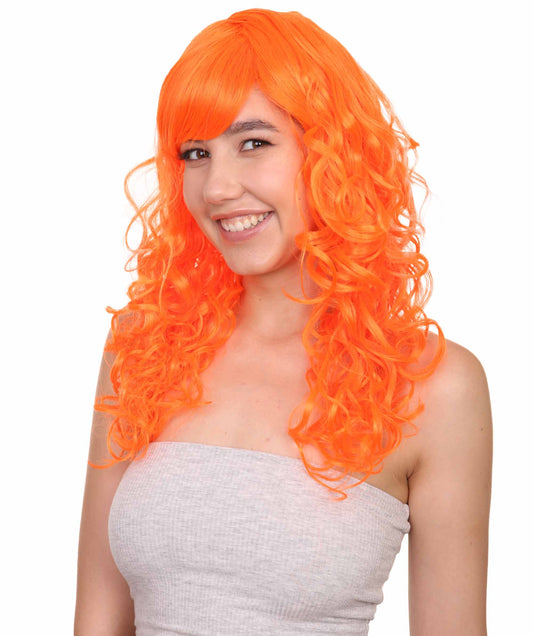 Wigs2you ハロウィンパーティー プレミアム レディース H-1030 着用しやすい ベラウィッグ ネオンオレンジカラー