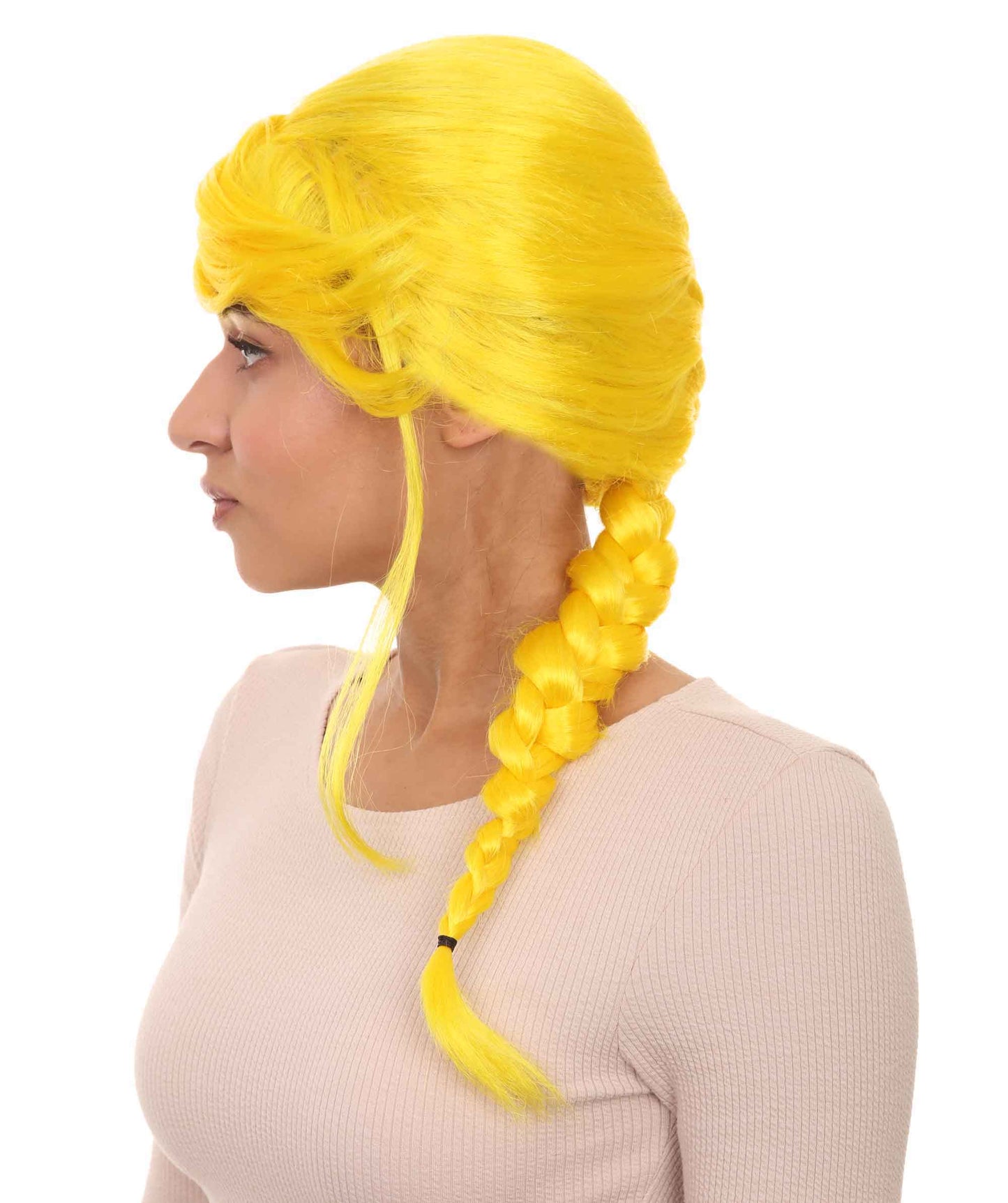 Wigs2you ハロウィン パーティー プレミアム レディース H-1163 とても快適なイエローの編み込みウィッグ