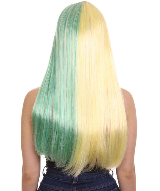 ハロウィンパーティープレミアムレディース H-4105 トーントーンライトイエロー&ライトグリーンロングボブウィッグコレクション
