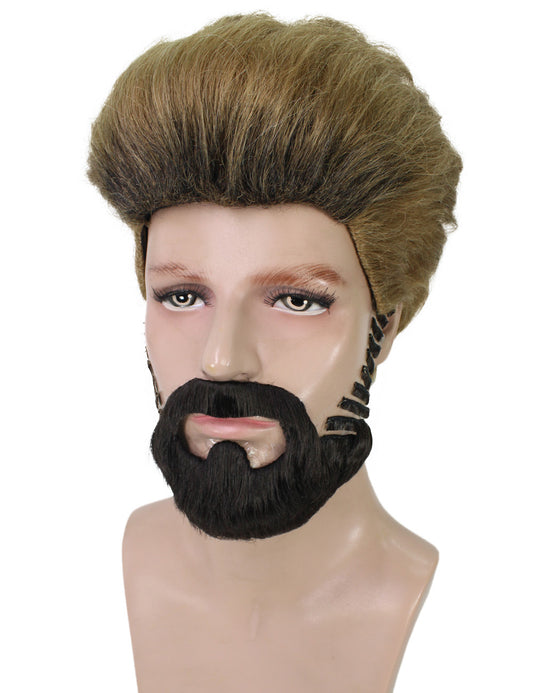 メンズ H-5613 ショートレングス ストレート パイロマニアック ビーチバム フリッカーウィッグ ブラックビアード 合成ソフトファイバーヘア