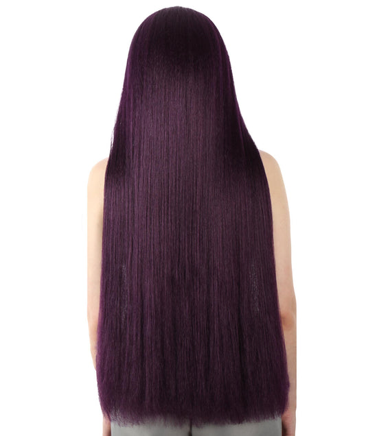 女性 36インチ 超長いウィッグ ダークパープル H-5379_9 バングなし コスプレ衣装の髪ウィッグ