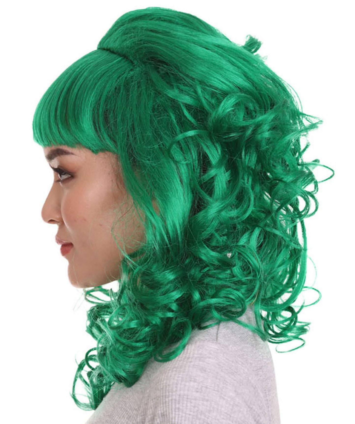 Wigs2you ハロウィンパーティープレミアムレディース H-1737 華やかに見えるピンアップガール グリーンウィッグ