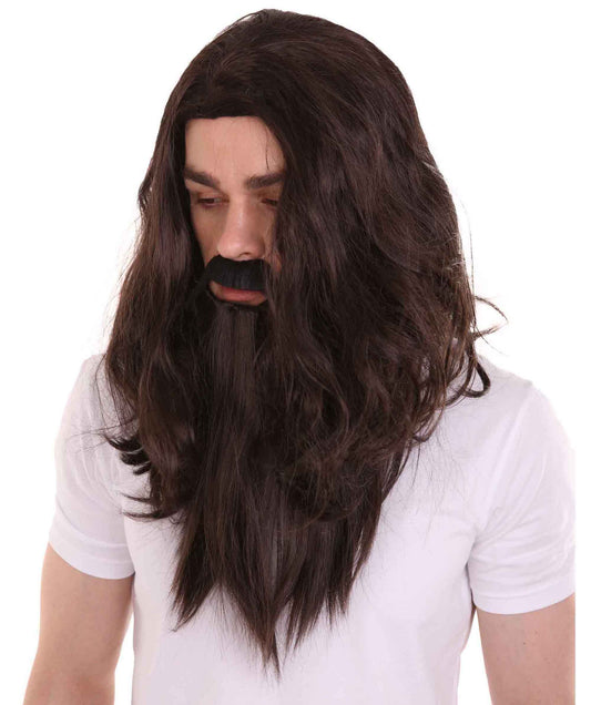 ハロウィーンパーティープレミアムメンズH-3619オールドヴァンパイアウィッグ&フルビアードセット