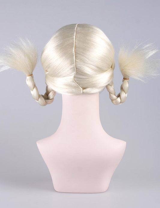 コスプレのための女性かつら ブロンドの三つ編みにされた性格コスプレ・ハロウィンかつら|割増空気を通すCaplessなキャップH-296