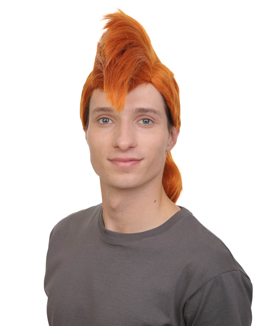 メンズ H-6050 アニメーション グーフィー ドッグ 映画 ストロベリー ブロンド モヒカンウィッグ ハロウィンに最適 難燃性合成繊維