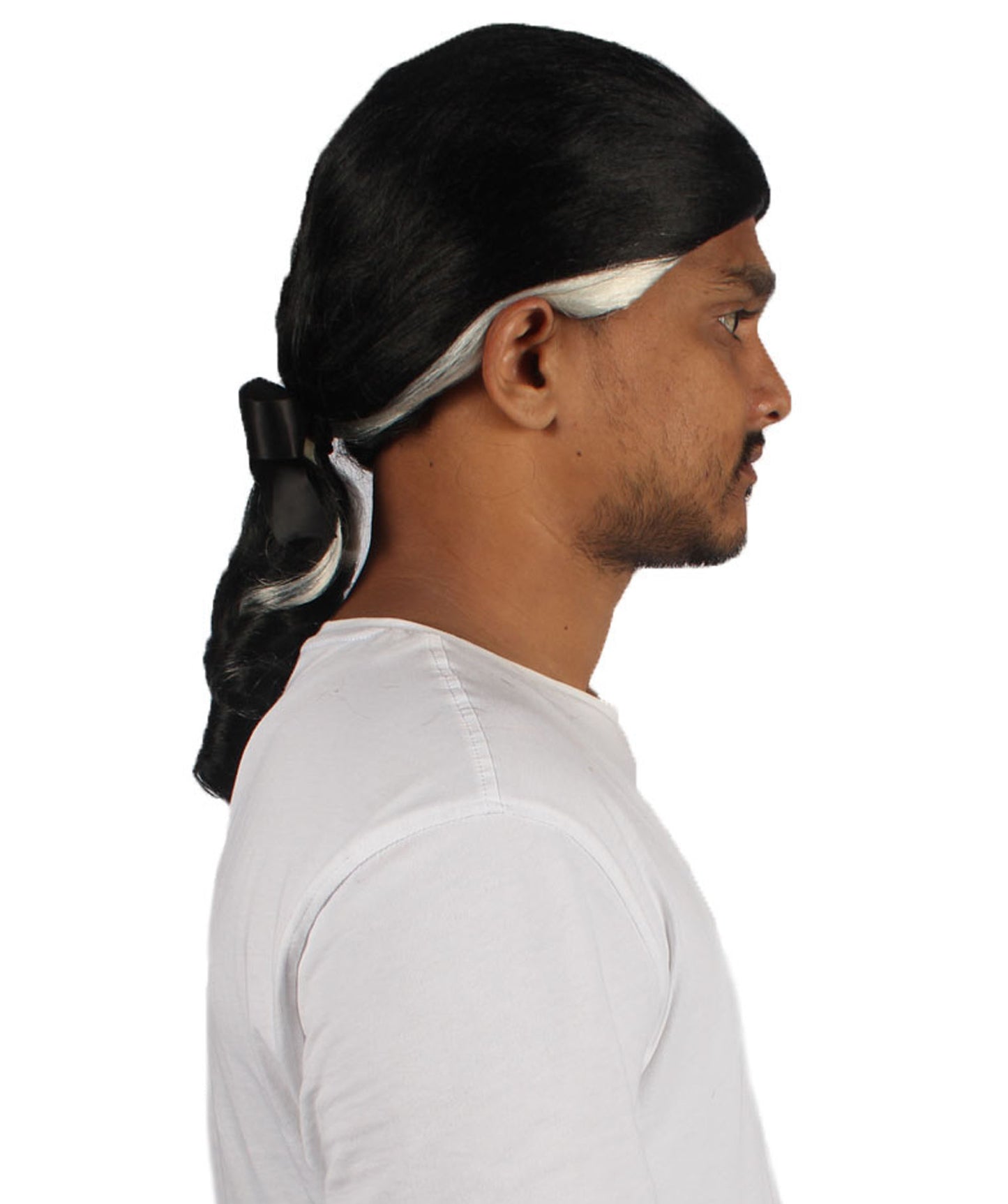 メンズスタイルロックスターブラックウィッグ H-4294 プレミアム通気性キャップレスキャップ