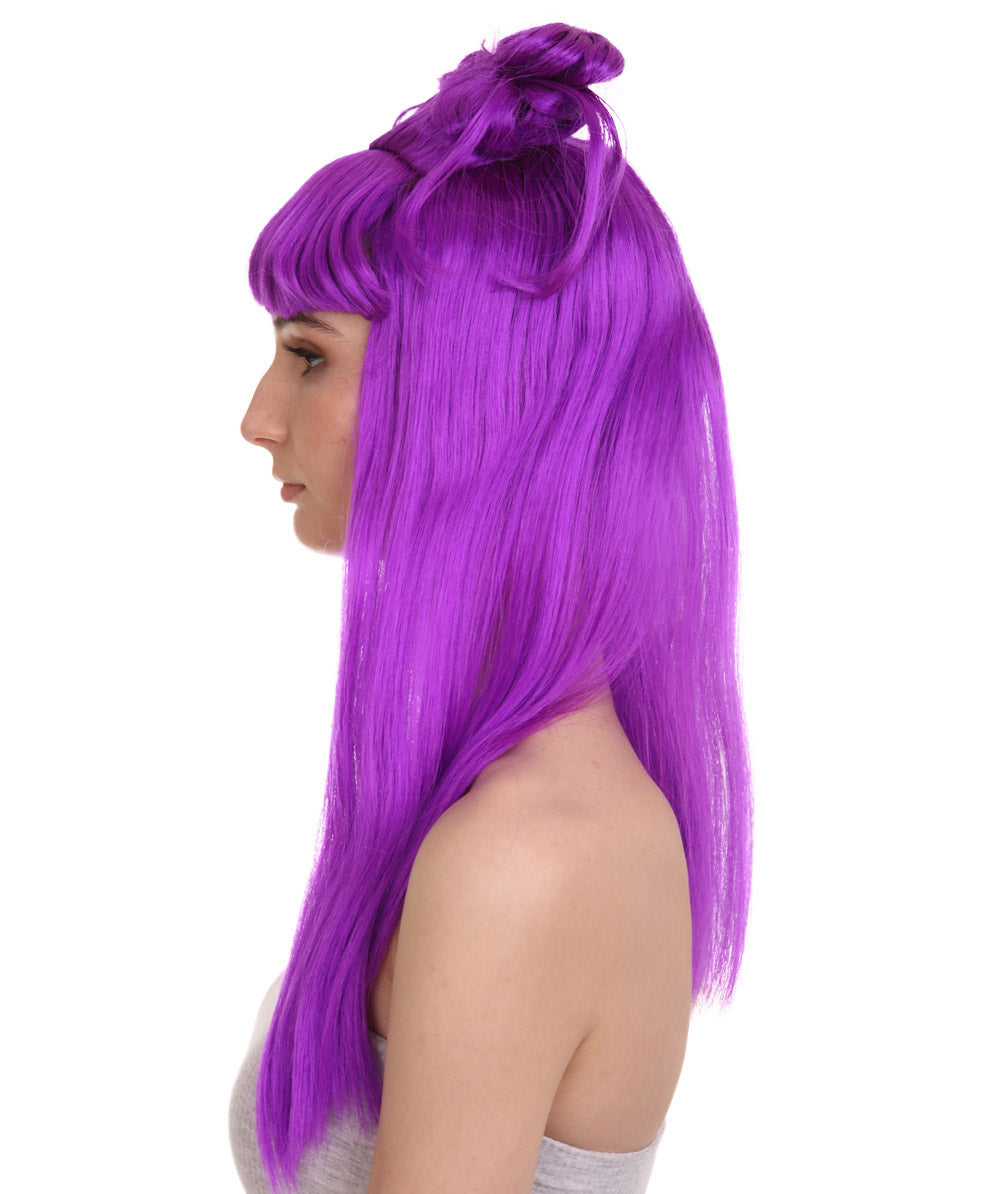 Wigs2you ハロウィン パーティー プレミアム レディース H-1228 快適なフィット感 ネオン パープル アジアン プリンセス ウィッグ