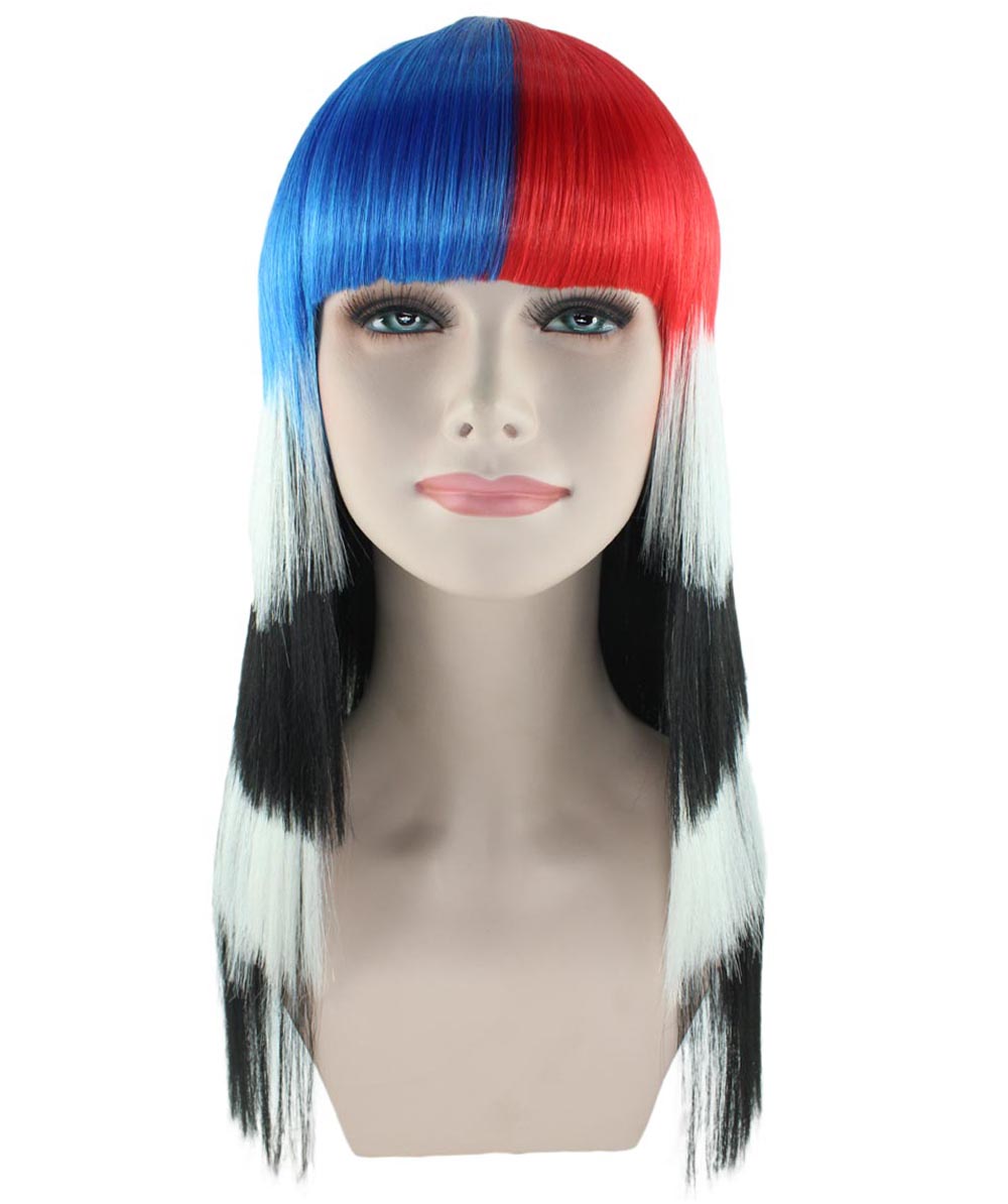 ハロウィンパーティープレミアムレディース Flag-003 マルチカラー ファンシーキャラクターファッション ロングウィッグ ソフト合成繊維
