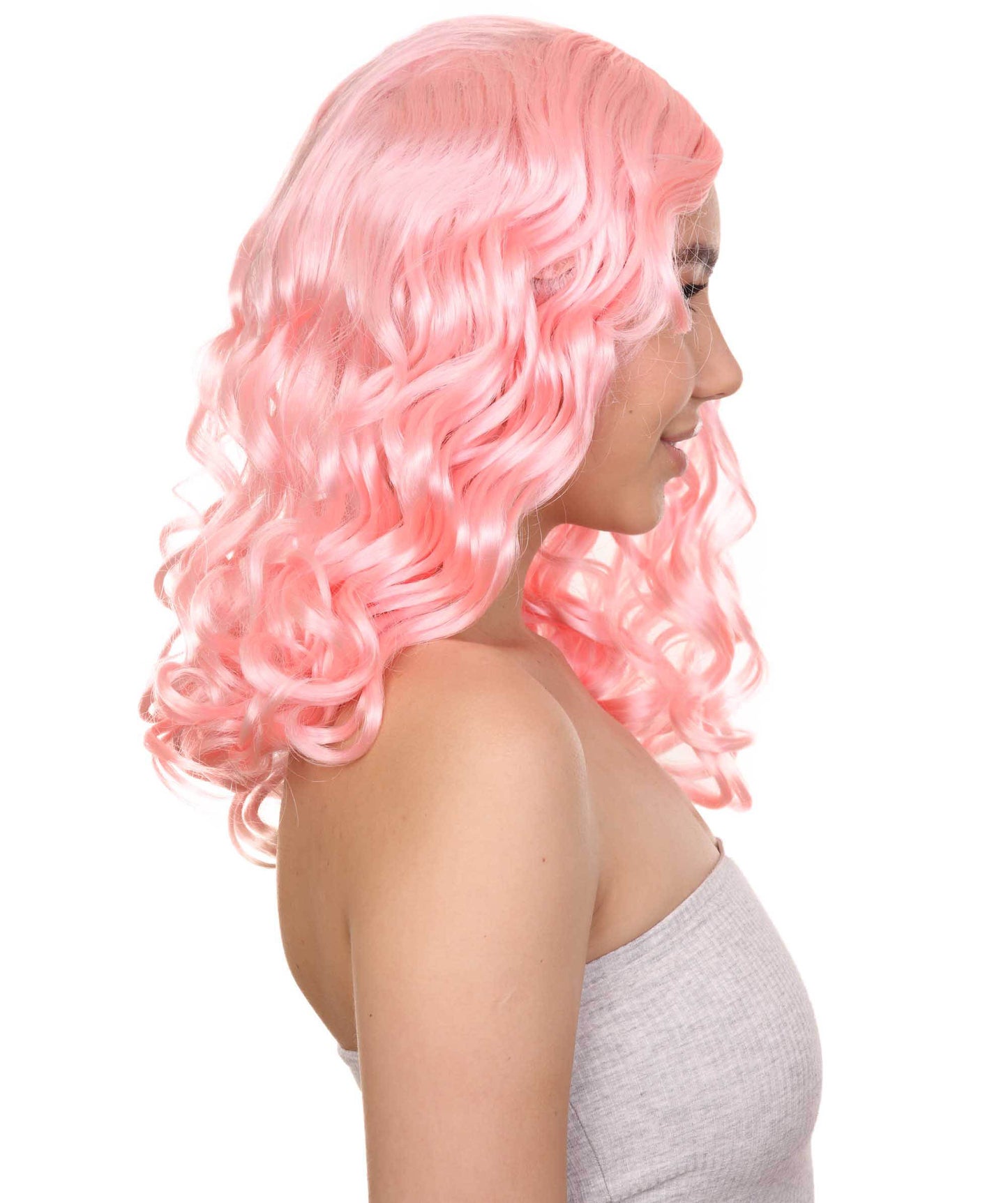 Wigs2you ハロウィン パーティー プレミアム レディース H-1095 とても快適なアリス ウィッグ 鏡の国のアリス Lt ピンク色