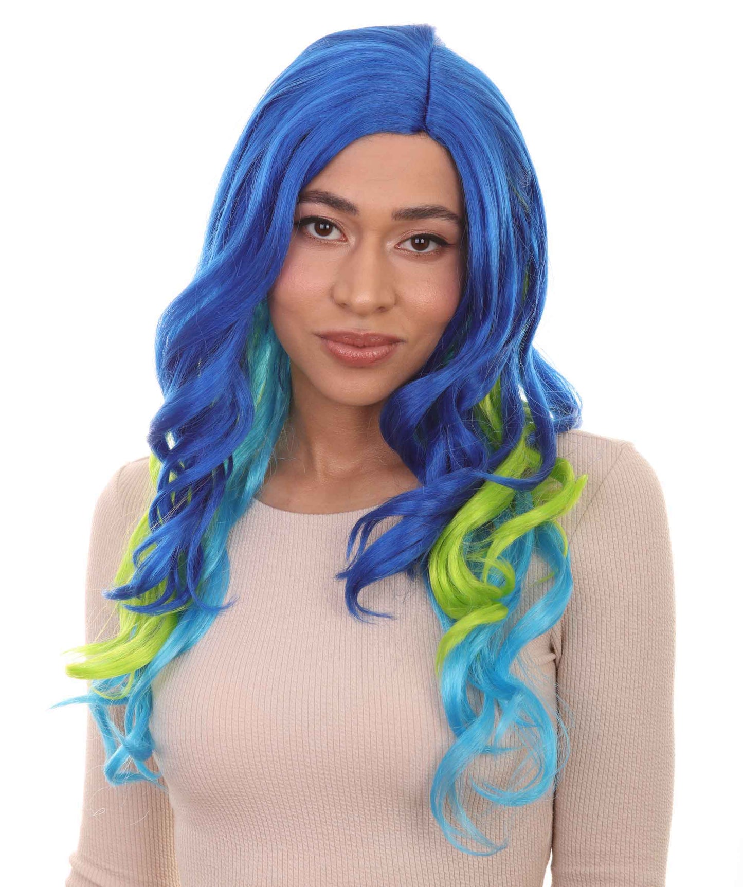 Wigs2youハロウィンパーティープレミアムレディースH-1974 美しい見た目のツートーンロングウェービーウィッグ