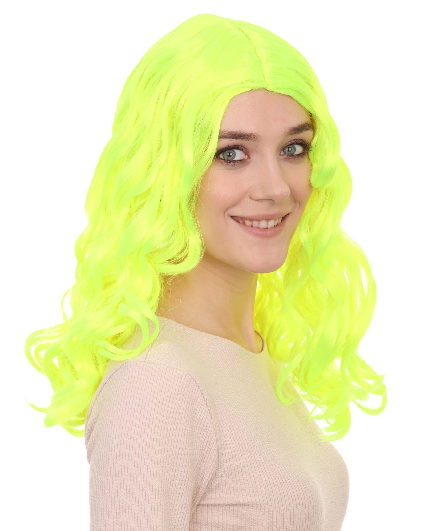 Wigs2you ハロウィンパーティー プレミアム レディース H-1116 とても快適なアリスウィッグ 鏡の国のアリス ネオングリーン