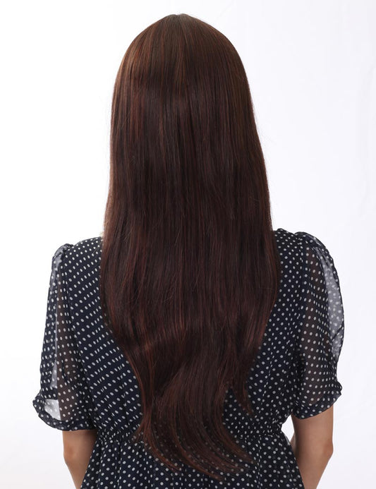 ブラック ハイライトカラーのロングスタイル 選べる3カラー W-431