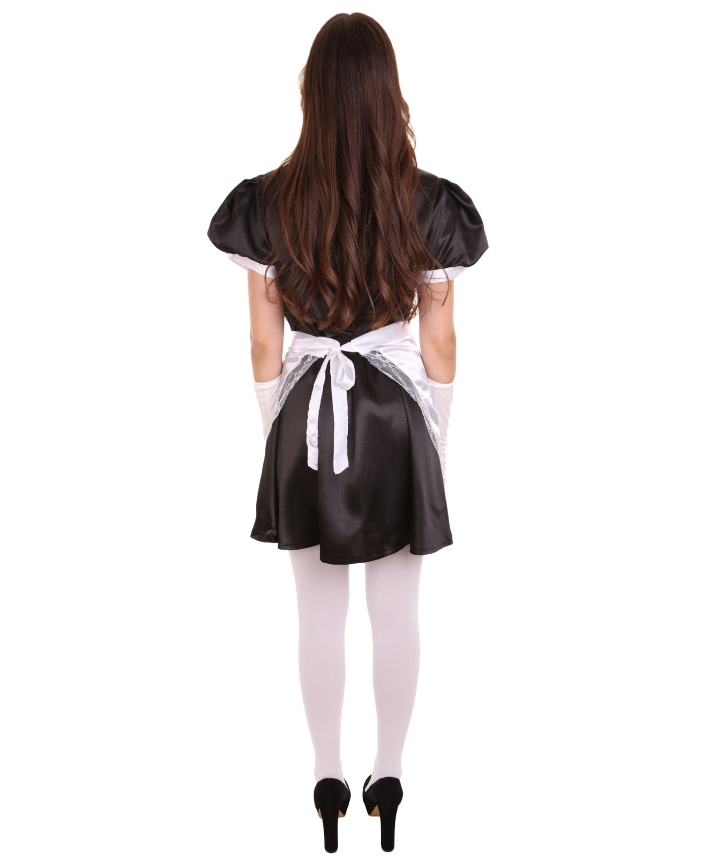 大人用女性の JCO-328 フレンチエプロンメイド制服 ブラック コスプレコスチューム