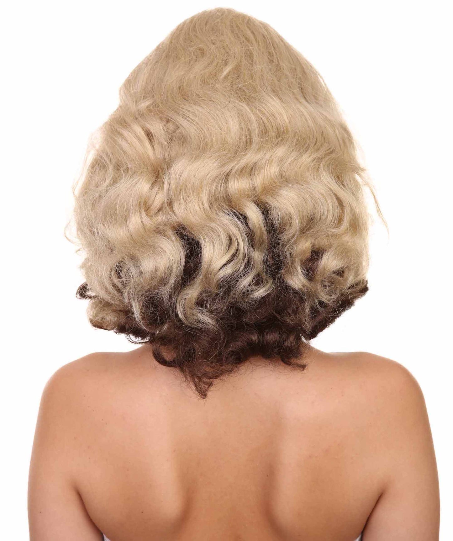 プレミアムハロウィンパーティーレディ H-5406 50'sのフリーティング ブーファントアップドウィッグ ライトブロンドとブラウン