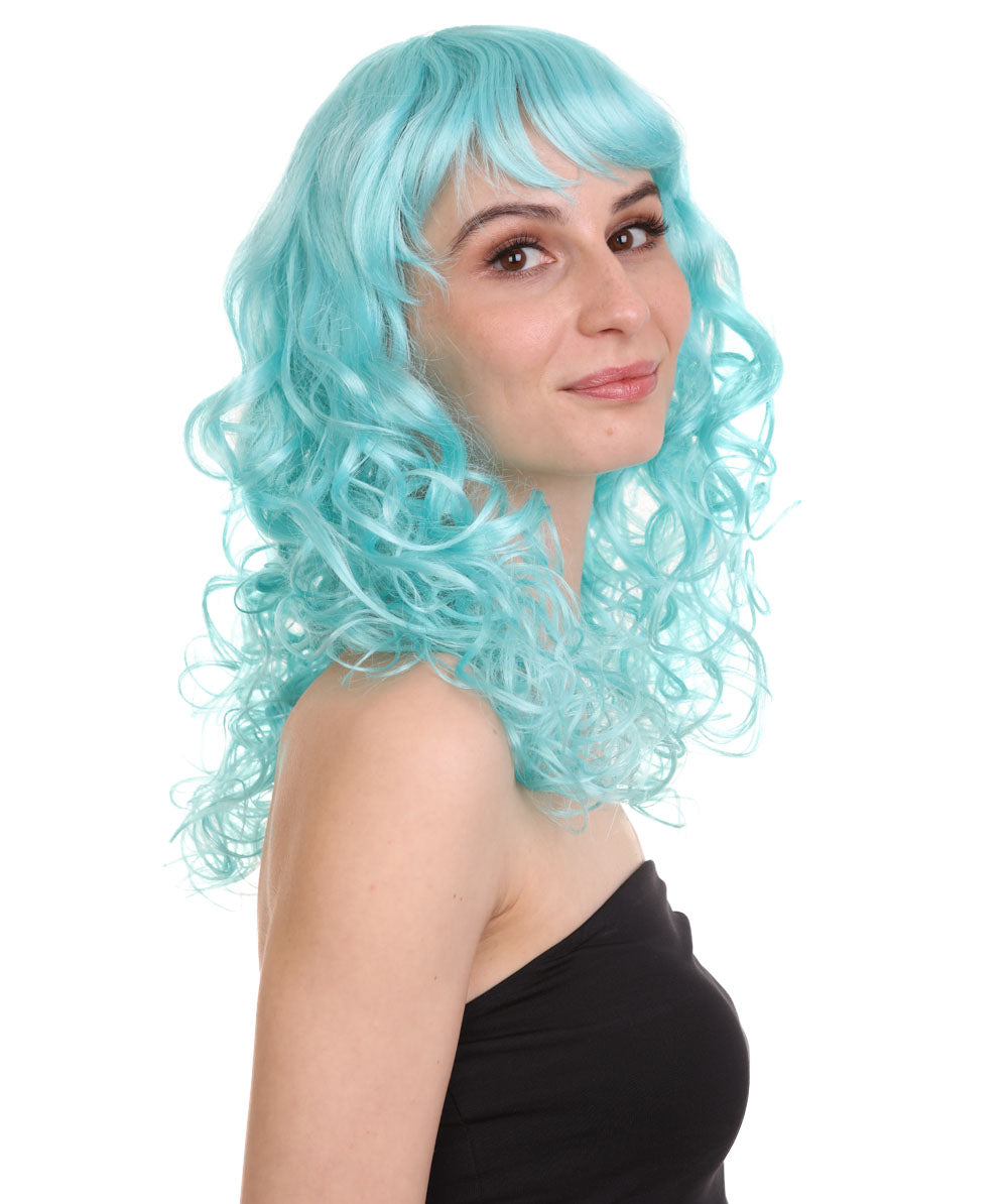 Wigs2you ハロウィンパーティープレミアム レディース H-1004 着用しやすい ベラウィッグ ブルーレイク色
