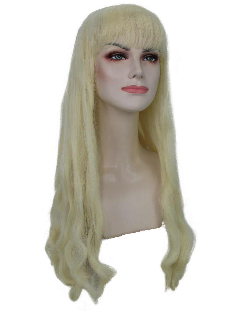 ハロウィンパーティ プレミアムレディース H-5339 ロング ソフトウェービー プラチナブロンド ウィッグ