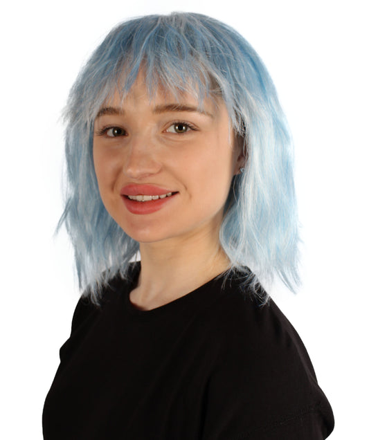 女性用ショルダーレングスバング波状コスプレウィッグ アイスブルーブレンド H-5229_29 ファンシースタイル プレミアムハロウィンパーティーウィッグコレクション