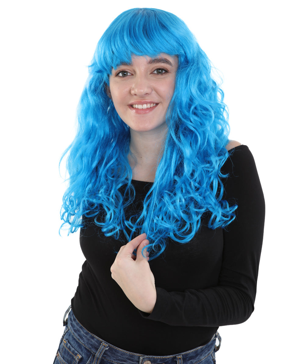 Wigs2you ハロウィンパーティープレミアム H-843 バットマン 女性ジョーカーウィッグ ネオンブルー色