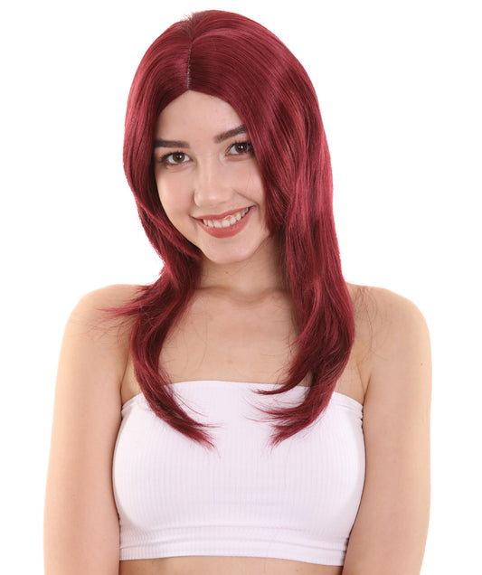 Wigs2you ハロウィンパーティー プレミアム レディース H-929 3レイヤーのパーティーガールウィッグ バーガンディカラー