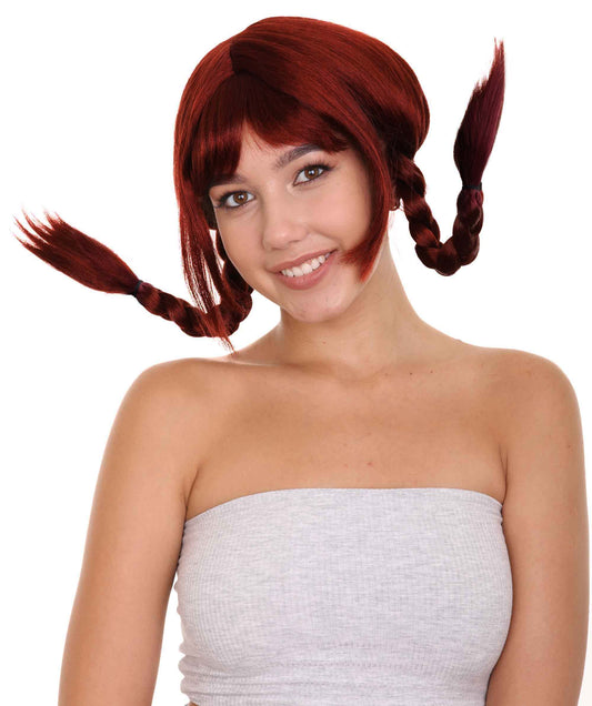 Wigs2you ハロウィン パーティー プレミアム レディース H-1652 簡単装着 とても快適 ピッピ ダークオーバーン