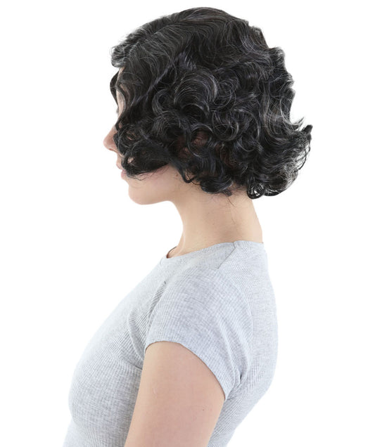 特異な子供たちのための家 ミス・ペレグリンのウィッグ H-5055 ブラック TV/映画 ウィッグ プレミアム 通気性の良いキャップレスキャップ