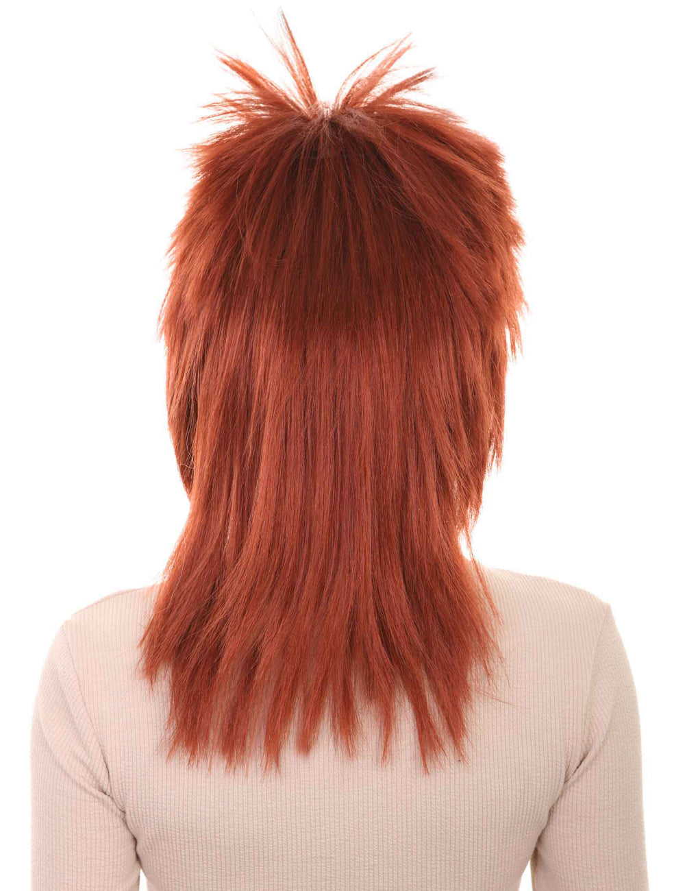 Wigs2you ハロウィン パーティー プレミアム H-1307 簡単に着用でき 快適なフィット感 80 年代女性ダーク オーバーン ロッカー スタイル ウィッグ