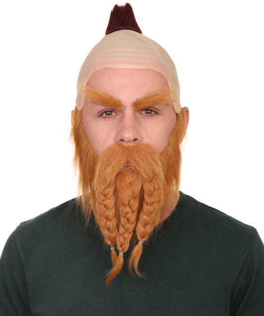 ハロウィンパーティープレミアム メンズ H-3585 コスプレ ドワーフ ウォリア ウィッグ フル ビアード ウィッグ アンド マスタッシズ セット