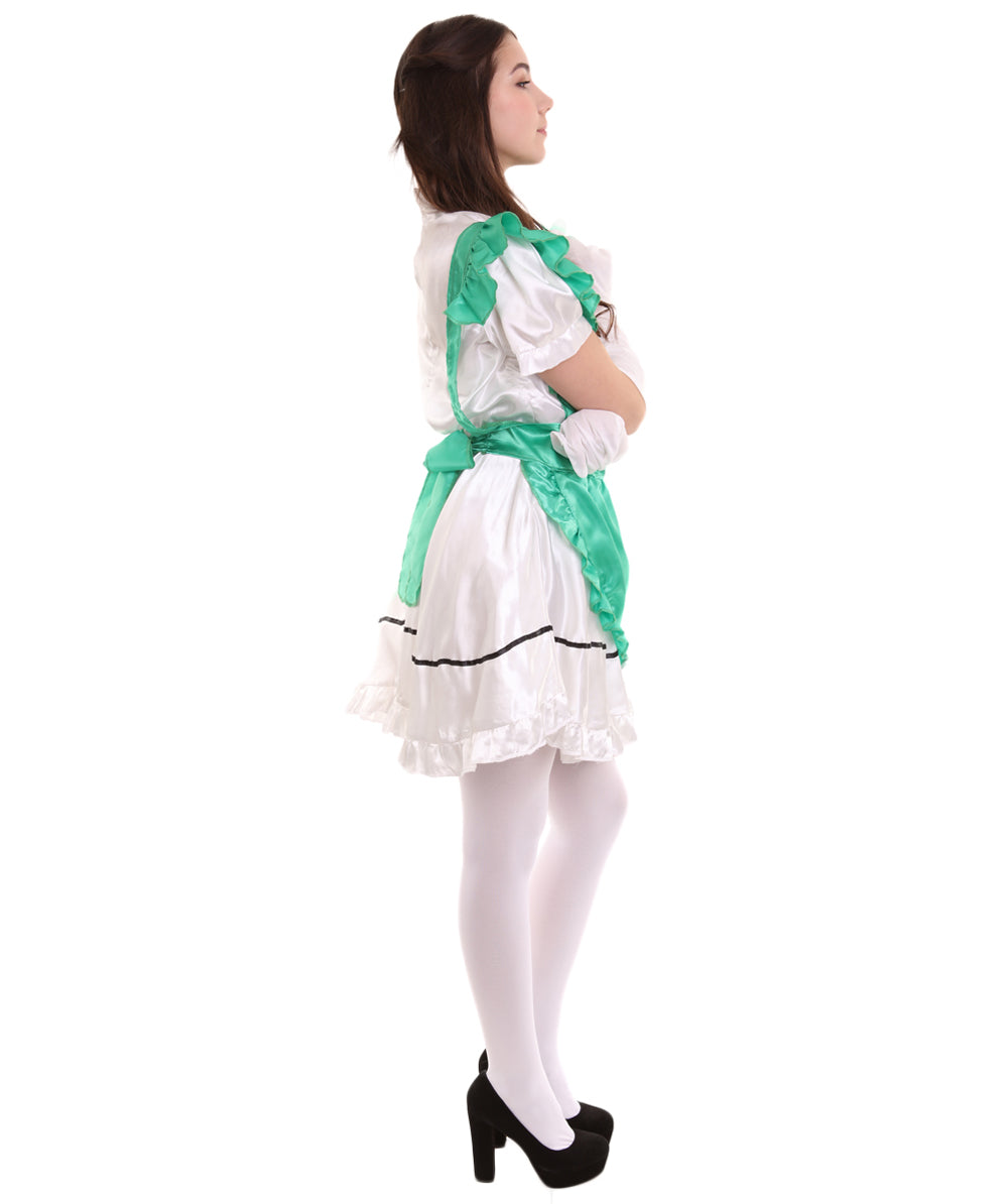 女性用 JCO-326_8 アニメ コスプレ フレンチメイド ファンシー ドレス グリーン コスプレ コスチューム