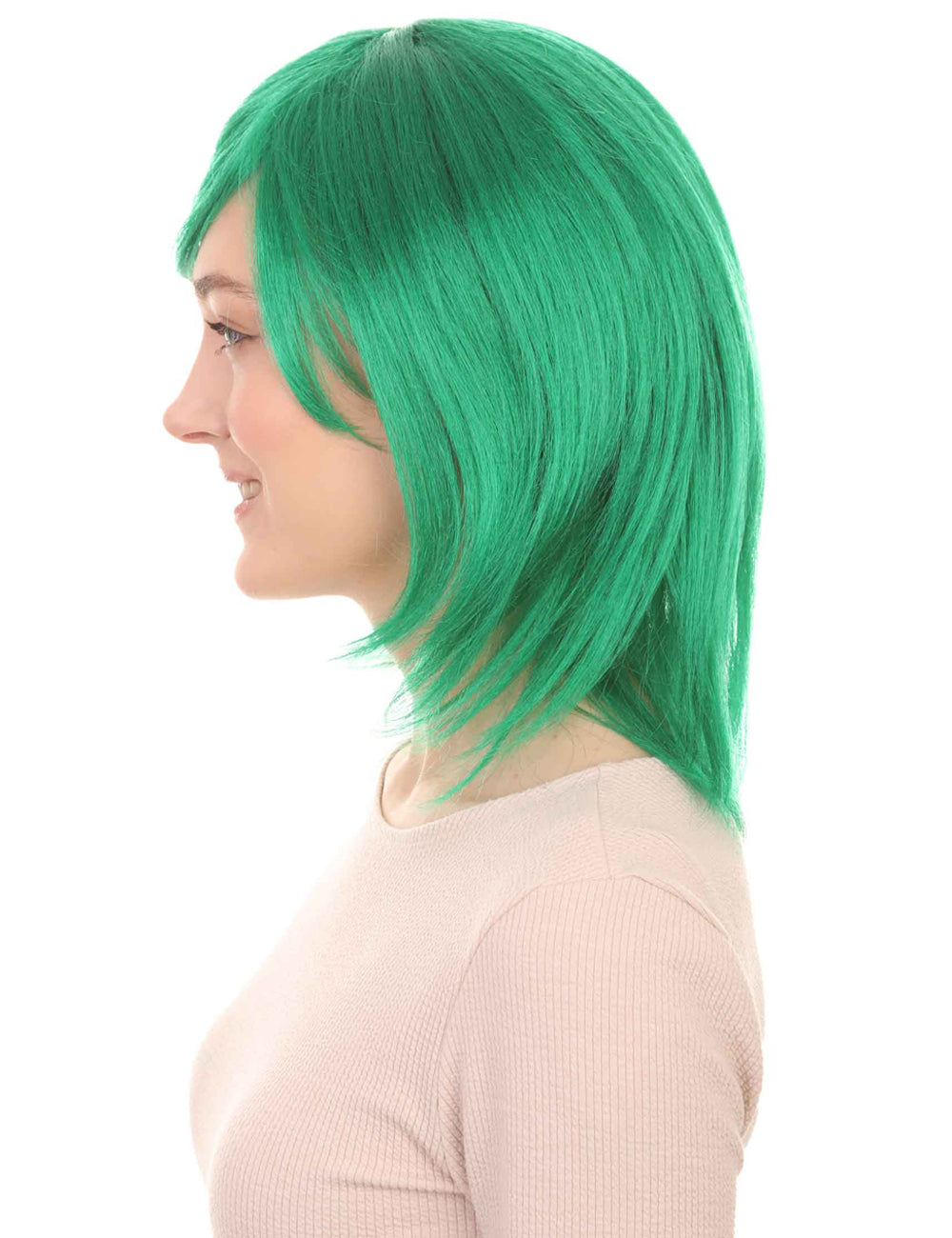 Wigs2you ハロウィン パーティー プレミアム H-1424 簡単に着用でき 快適なフィット感の女性ショート ダークグリーンウィッグ
