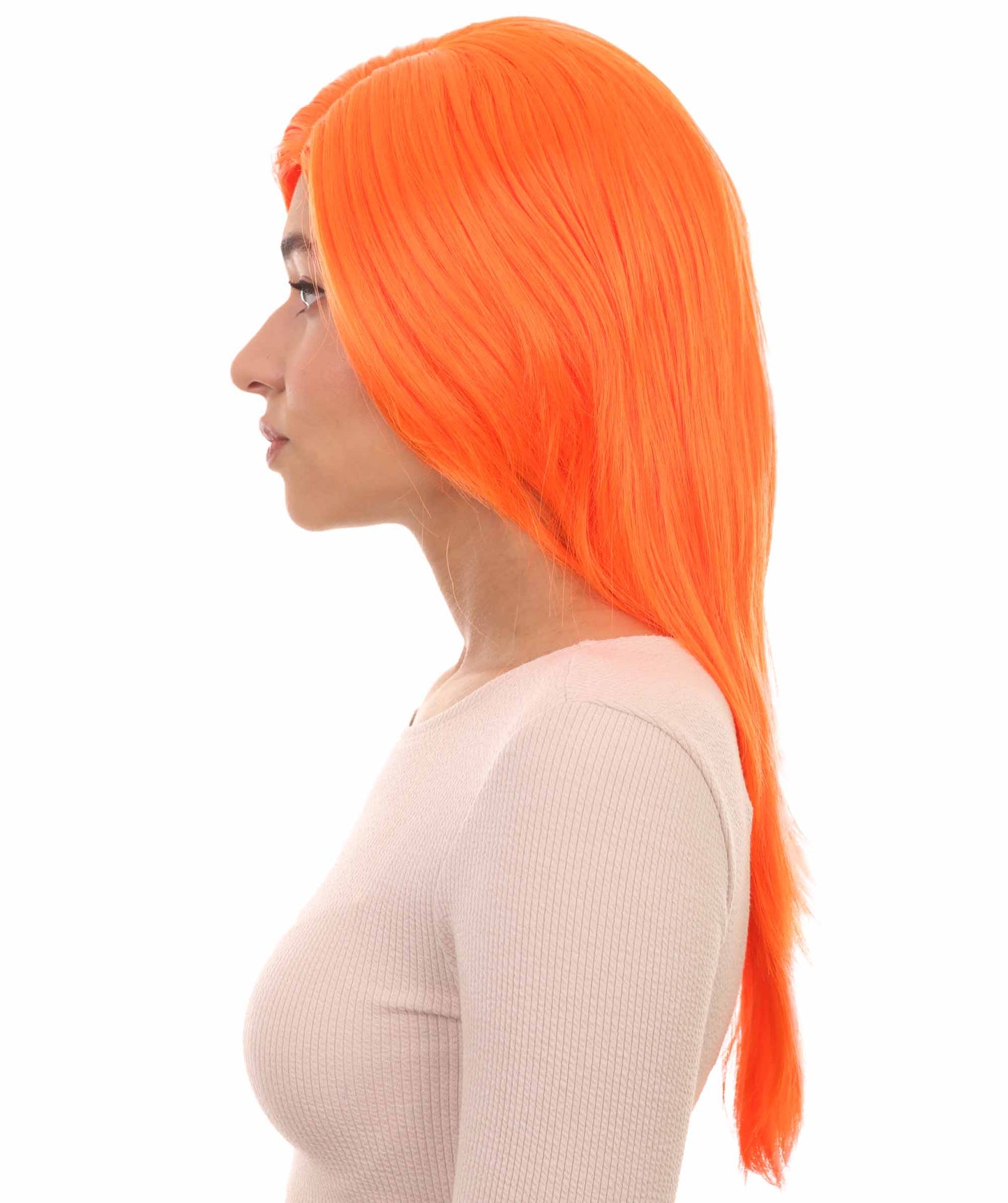 Wigs2you ハロウィンパーティープレミアム H-964 3レイヤーのパーティーガールウィッグ ネオンオレンジカラー