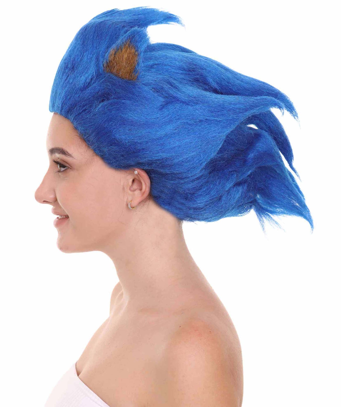 ハロウィンパーティープレミアム H-5243 女性用スパイキーブルーコスプレヘッジホッグウィッグ ブルー