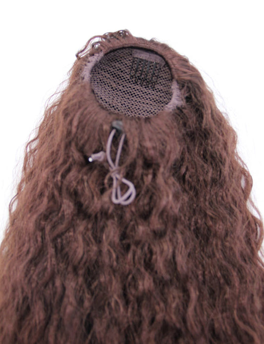 レディースファッション W-8309 ポニーテール スーパーロングカーリー チャコール ヘアピースウィッグ 合成繊維