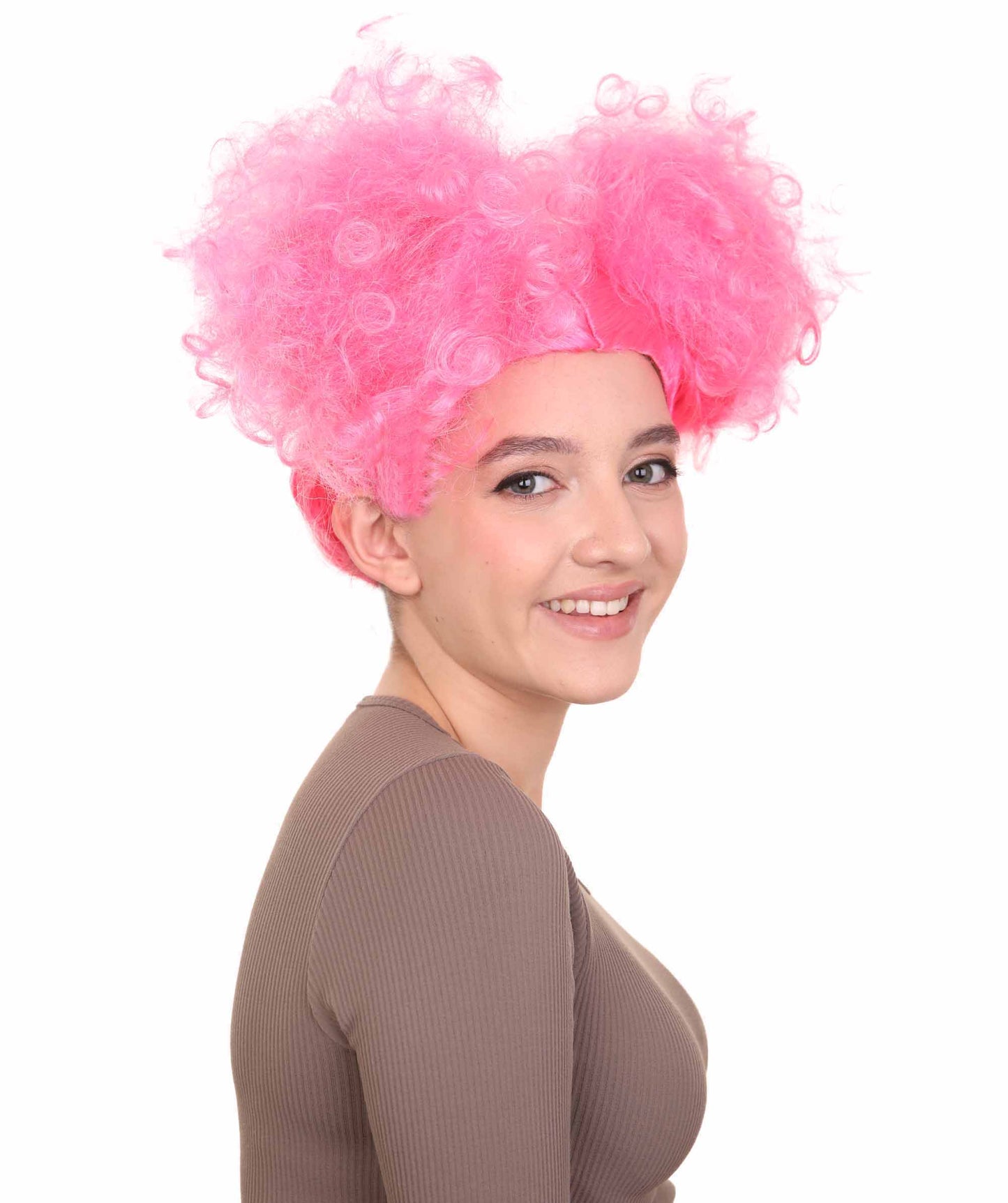 Wigs2you ハロウィンパーティープレミアムレディース H-1811 華やかに見えるピンクハーレクインウィッグ