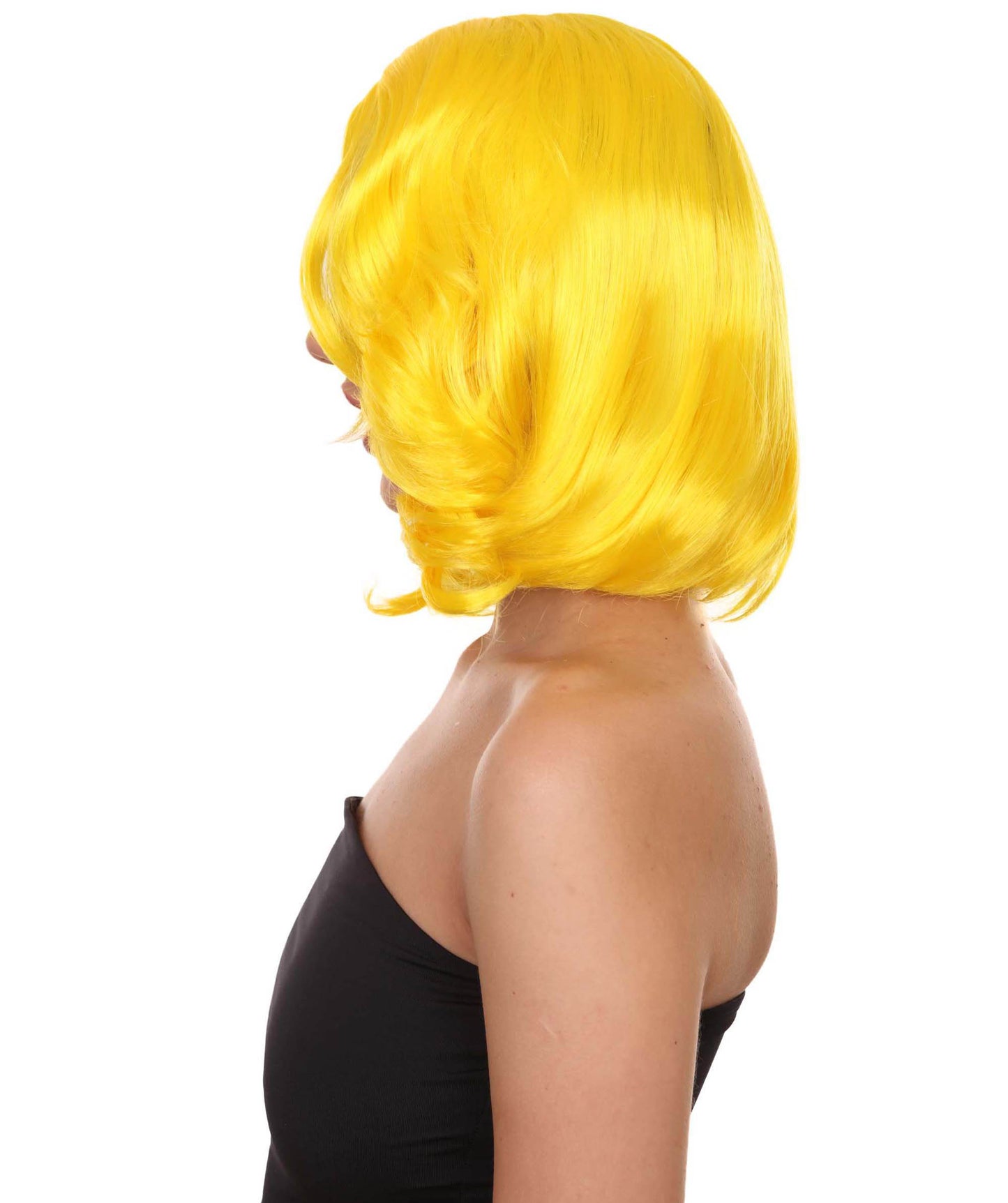 Wigs2you ハロウィン パーティー プレミアム 簡単に着用できる H-1126 とても快適なイエロー カーリー レディ ウィッグ
