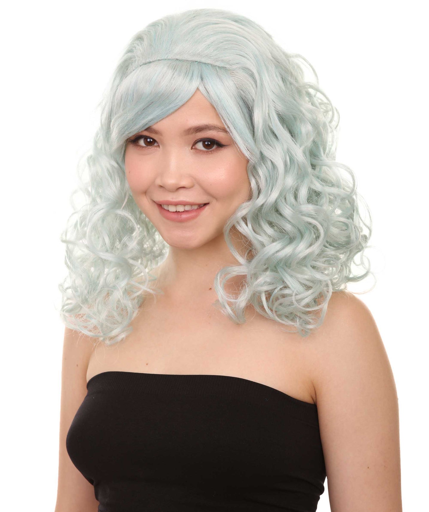 ハロウィンパーティー プレミアム 女性用 H-2777 ライトブルー アニメ コスプレ ウィッグ