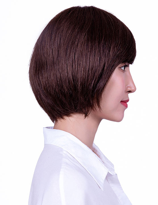 30歳〜40歳 若者の短い HT-019 100% ヒューマンヘア ナチュラルエレガンス ハンドタイド ヒューマンヘア束