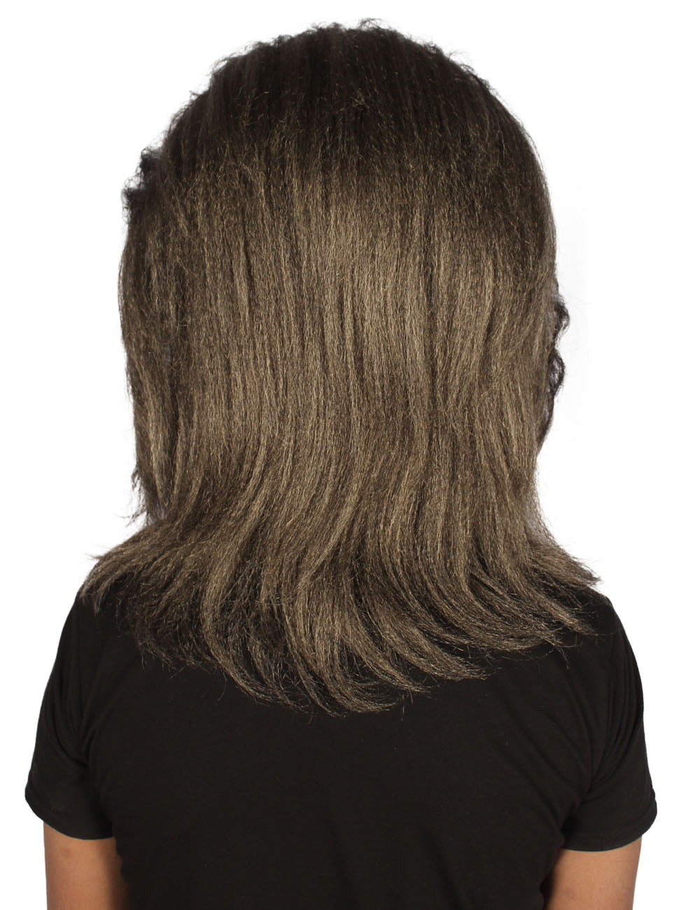 ハロウィンパーティ プレミアムメンズ H-5549 長いヘアリー エルダーウォリアーエイプ ミリタリーリーダー レジスタンスファイター ダークブラウン コスプレウィッグ & マスク