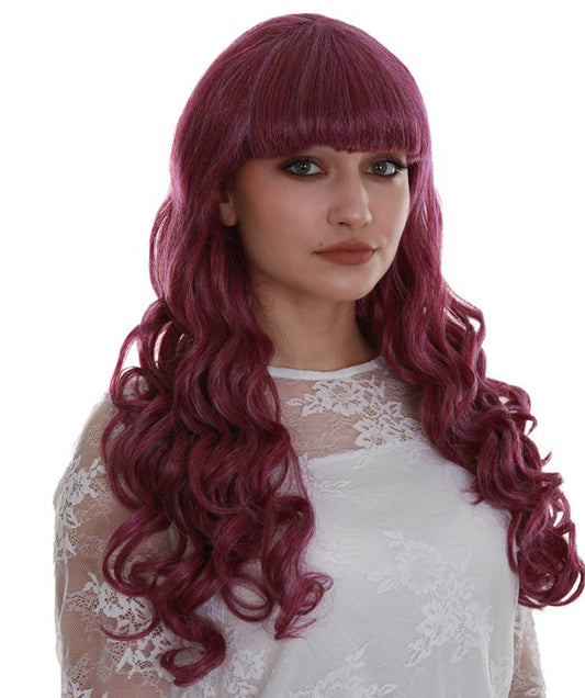 ハロウィンパーティープレミアム レディース H-5319 パープル カーリーロング トレンディ ウィッグ