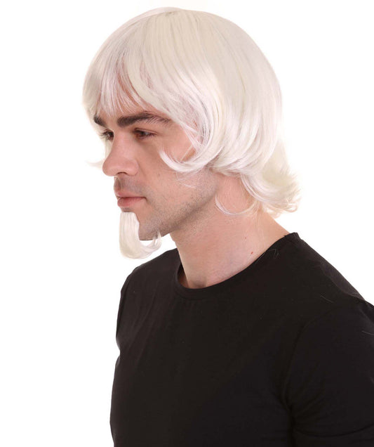 ハロウィンパーティー プレミアム 男性用 H-2253 アンクル・サム ホワイト ウィッグ および ゴーティ セット