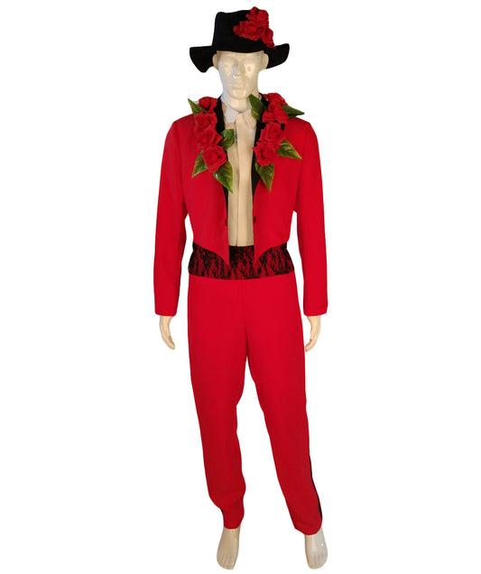 男性 JCP-102 のデイ・オブ・ザ・デッド セニョール 赤と白のコスプレコスチューム