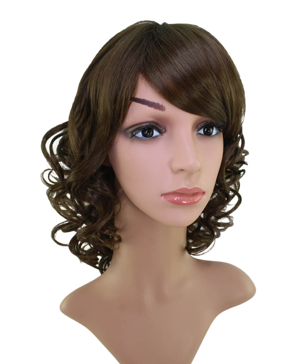 耐熱商品 | ミディアムウィッグ | 存在感のある立体ウェーブを使ったバランス重視なスタイルです | ウィッグネット付き W-757