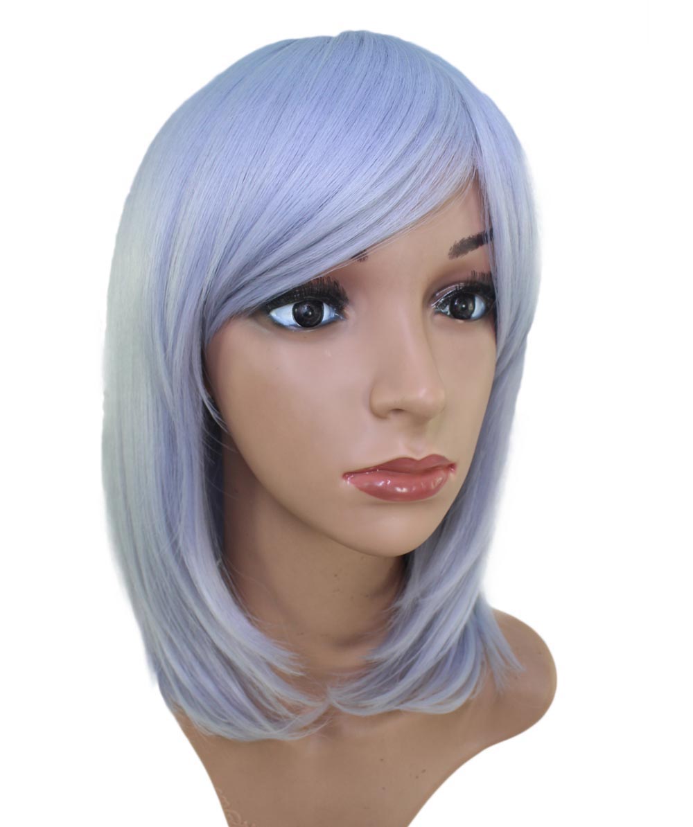 レディースファッション C-001 ミディアム C-アクアマリン コスプレ ヒートスタイルウィッグ