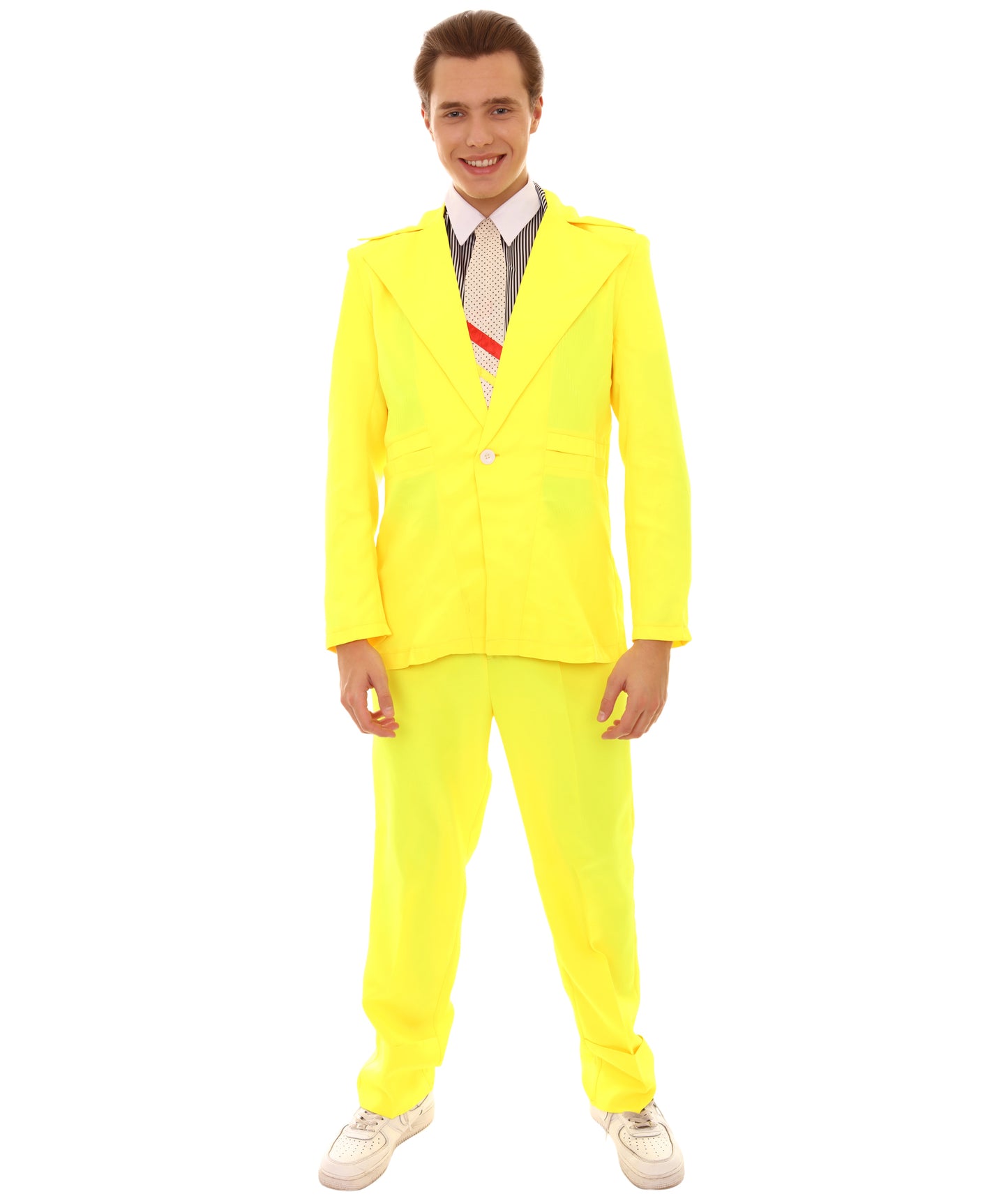 男性用 JCP-002_4 70'sロックスター スーツ コスチューム ディッキーとタイ付き プレミアム イエロー ハロウィンコスチューム