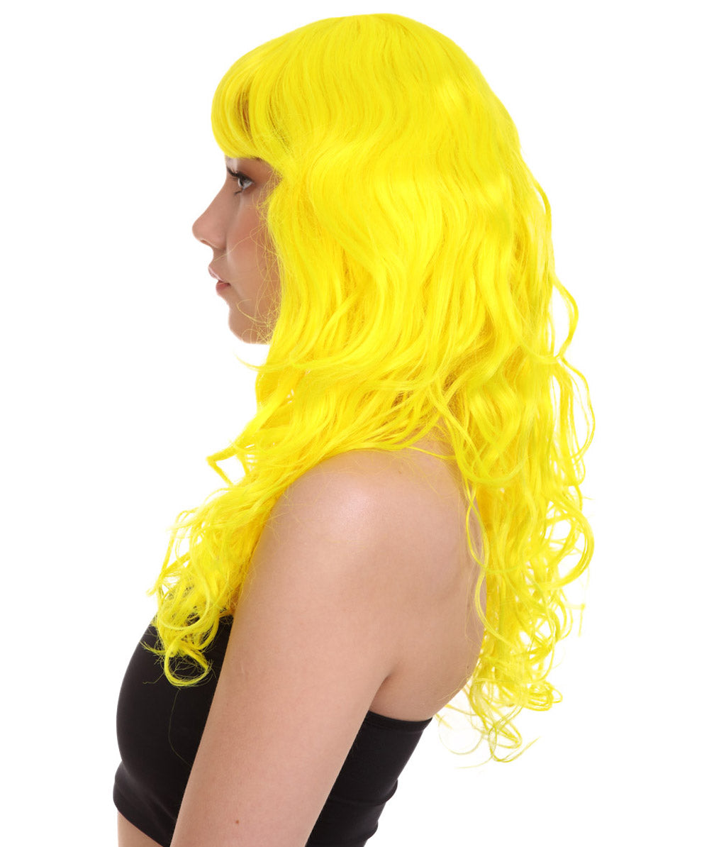 Wigs2you ハロウィンパーティープレミアムレディース H-1026 着用しやすい ベラウィッグ ネオンイエローカラー